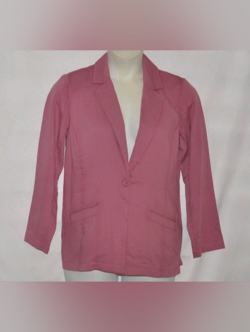 Joan Rivers Rose-Pink Single-Button Blazer Jacket
